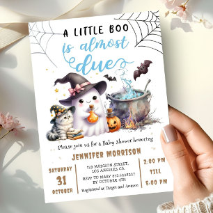A Little Boo is almost DUE! Halloween Baby Shower  Invitation