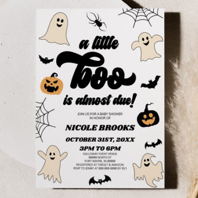 A Little Boo Is Almost Due! Halloween Baby Shower Invitation (Creator Uploaded)