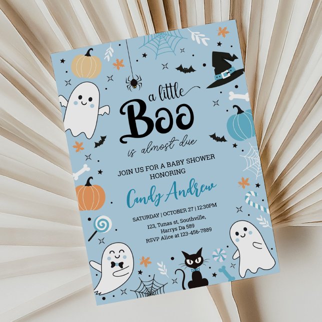 A Little Boo is Almost Due Halloween Baby Shower Invitation (Creator Uploaded)