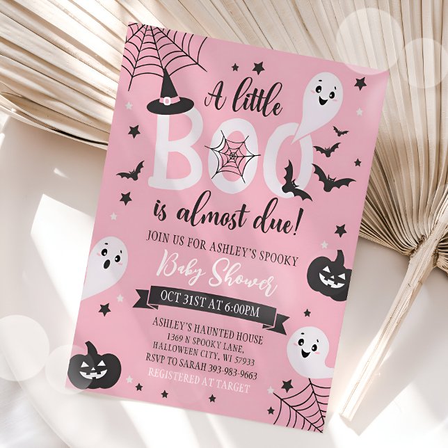 A Little Boo is Almost Due Halloween Baby Shower Invitation (Creator Uploaded)