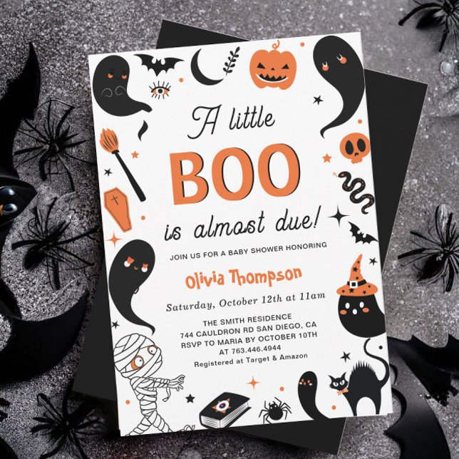 A little Boo is almost due Halloween Baby Shower  Invitation (Creator Uploaded)