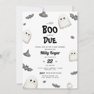 A Little Boo is Almost Due Halloween Baby Shower Invitation