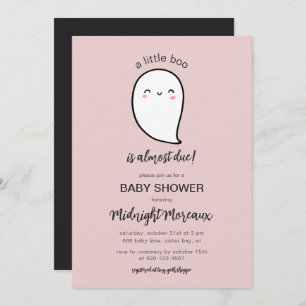 A Little Boo Is Almost Due Halloween Baby Shower Invitation