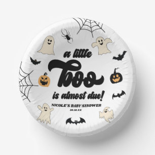 A Little Boo Is Almost Due! Halloween Baby Shower Paper Plate