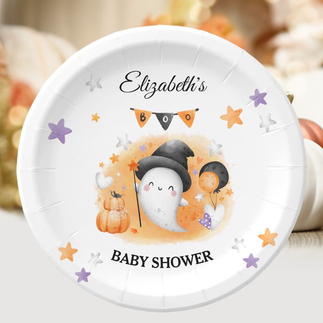 A Little Boo is almost due Halloween Baby Shower Paper Plate (A Little Boo is almost due Halloween Baby Shower Paper Plates)