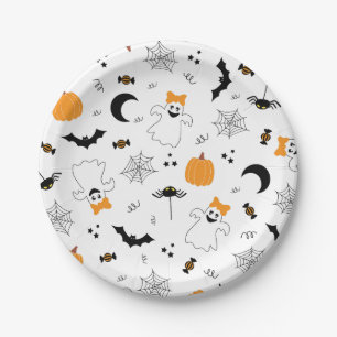 A Little Boo Is Almost Due Halloween Baby Shower Paper Plate