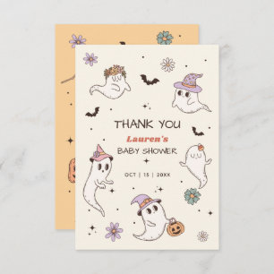 A Little Boo is Almost Due Halloween Baby Shower Thank You Card