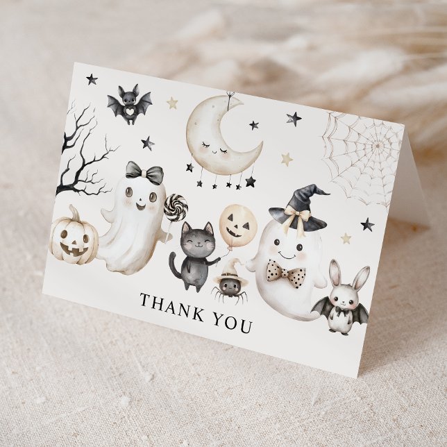 A Little Boo is Almost Due Halloween Baby Shower Thank You Card (Creator Uploaded)