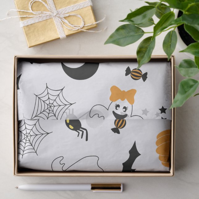 A Little Boo Is Almost Due Halloween Baby Shower Tissue Paper (Gift)