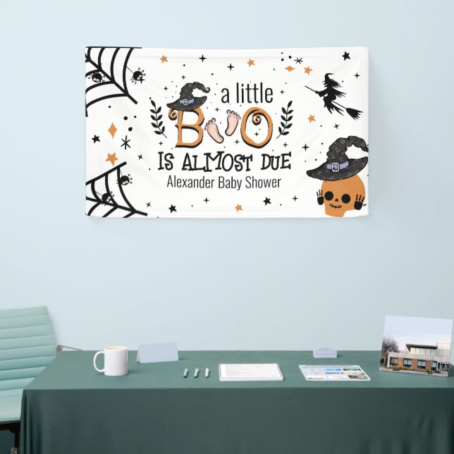a little boo is almost due Halloween  Banner (Tradeshow)