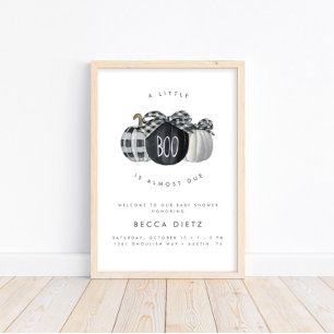 A Little Boo is Almost Due! Neutral Baby Shower Poster
