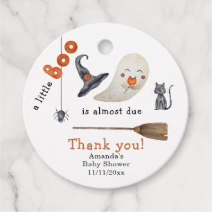 A little Boo is almost due Thank you baby shower Favour Tags