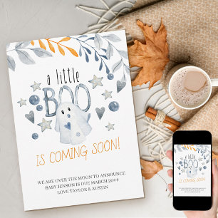 A Little Boo is Coming Soon Halloween Pregnancy Announcement