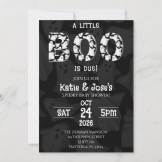 A Little Boo is Due Ghost Baby Shower Invitation