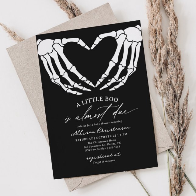 A Little Boo Is Due Halloween Baby Shower Invitation (Creator Uploaded)