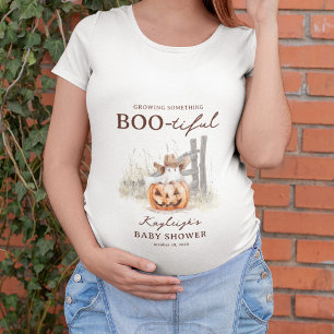 A Little Boo Is Due Western Halloween Baby Shower T-Shirt