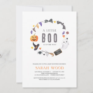 A little BOO is on the way, Halloween Baby Shower Invitation
