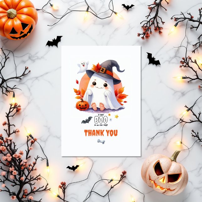 "A Little Boo is on the Way" Halloween Baby Shower Thank You Card ("A Little Boo is on the Way" Halloween Baby Shower Thank You Card)