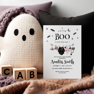 A Little Boo Is On the Way Hlloween Baby Shower Invitation
