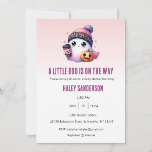 A Little Boo is on the Way Invitation, Halloween Invitation