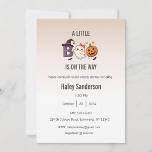 A Little Boo is on the Way Invitation, Halloween Invitation