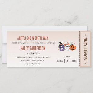 A Little Boo is on the Way Invitation, Halloween Invitation
