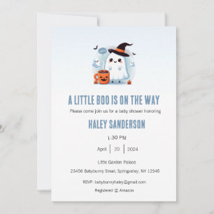 A Little Boo is on the Way Invitation, Halloween Invitation