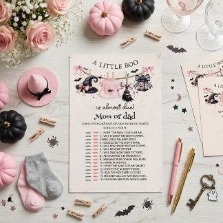 A Little Boo Mum or Dad Pink Halloween Baby Shower