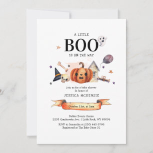A Little Boo on Way Halloween Baby Shower Invitation