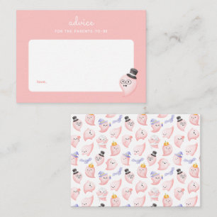 A Little Boo Pink Baby Shower Parenting Advice Card