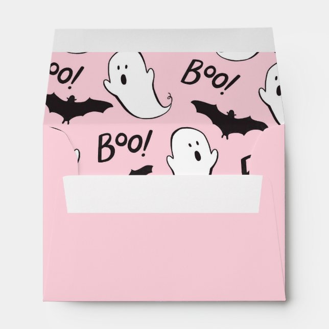 A Little Boo Pink Halloween Baby Shower Envelopes (Back (Bottom))