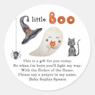 A little Boo. Prayer candle label
