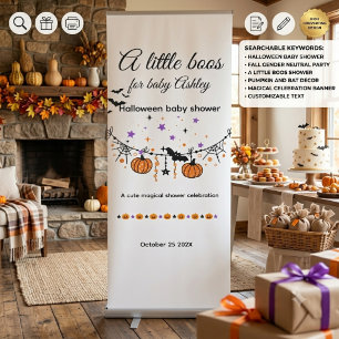 A Little Boos Halloween Baby Shower Retractable Banner