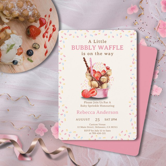 A Little Bubbly Waffle is on the way Baby Shower Invitation (A Little Bubbly Waffle is on the way Baby Shower Invitation)
