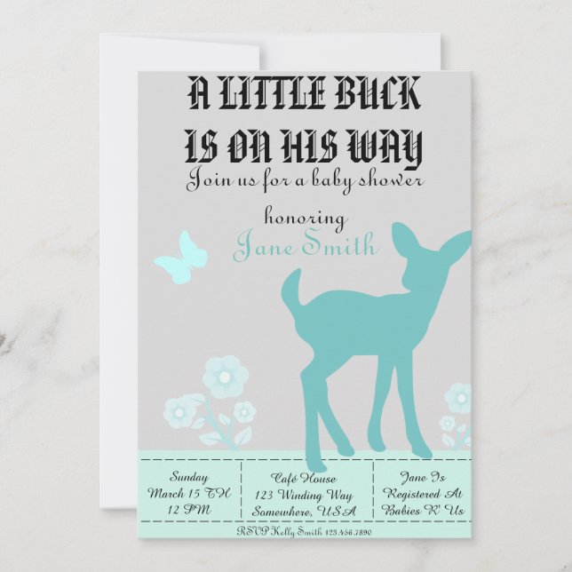 A Little Buck Invitation (Front)