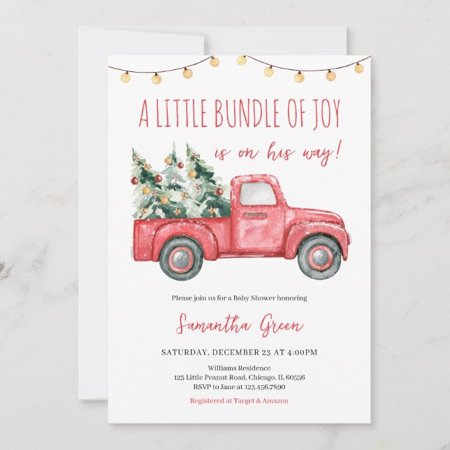 A Little Bundle of Joy Baby Shower Invitation (Front)