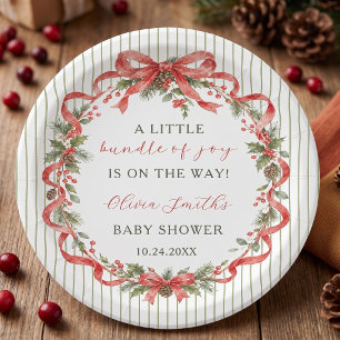 A Little Bundle Of Joy Baby Shower Paper Plate