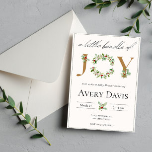 A little bundle of joy Christmas Baby Shower Invitation