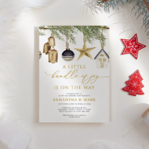 A Little Bundle Of Joy Winter Baby Shower Invitation
