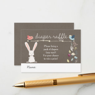 A Little Bunny Baby Diaper Raffle Enclosure Card