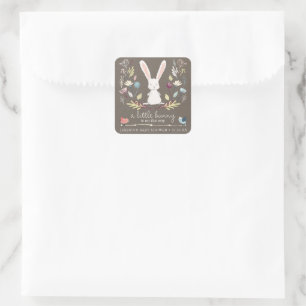 A Little Bunny Baby Shower Favour Square Sticker