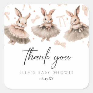A Little Bunny Baby Shower Square Sticker