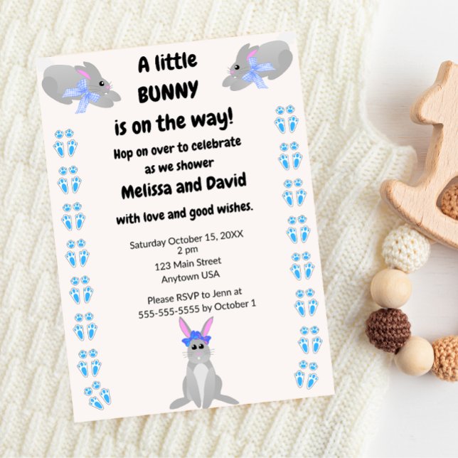 A little Bunny (boy) is on the way Invitation (Creator Uploaded)