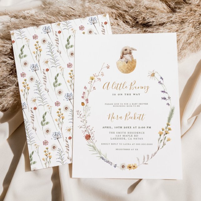 A little Bunny Easter Baby Shower Invitation (Creator Uploaded)