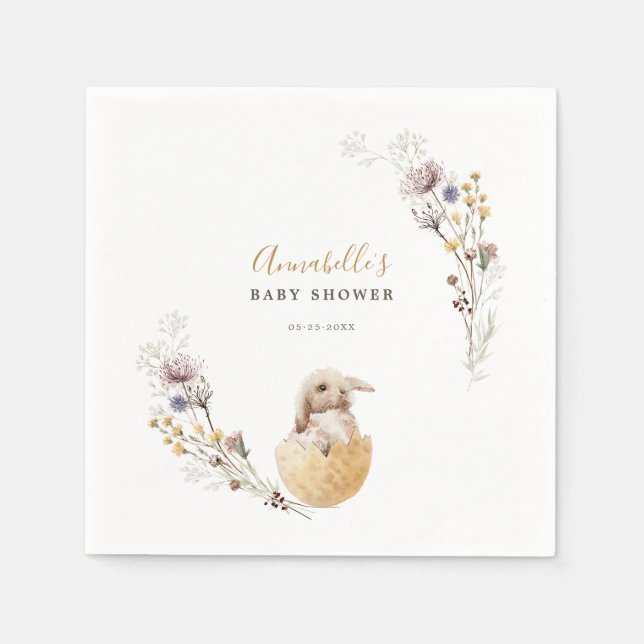 A little Bunny Easter Baby Shower Napkin (Front)