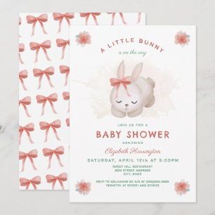 A Little Bunny Girl Baby Shower Invitation