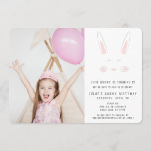 A little bunny is having a birthday Photo Card