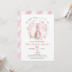 A little bunny is on her way baby shower Invite