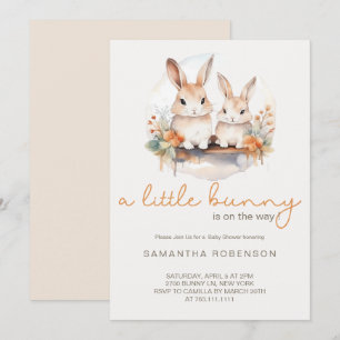 A little Bunny is on the way baby Shower Invitation