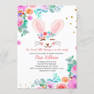 A Little Bunny Is On The Way Baby Shower Invitation
